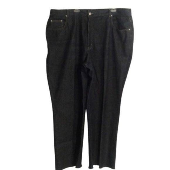 Avenue Blues Plus Size 26 Womens Jeans Blue Denim Relaxed Fit Cotton Raw Hem - Picture 1 of 8